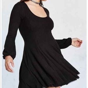 Urban Outfitters Black Ribbed Dress NWT